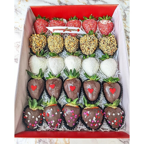 25pcs Valentine Design Chocolate Strawberries Gift Box 